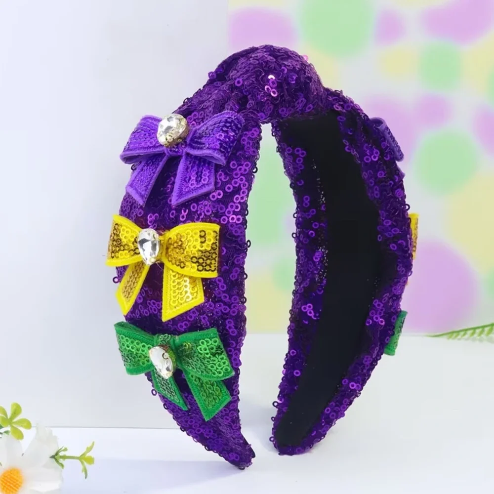 Mardi Gras Sequin Bow Headband